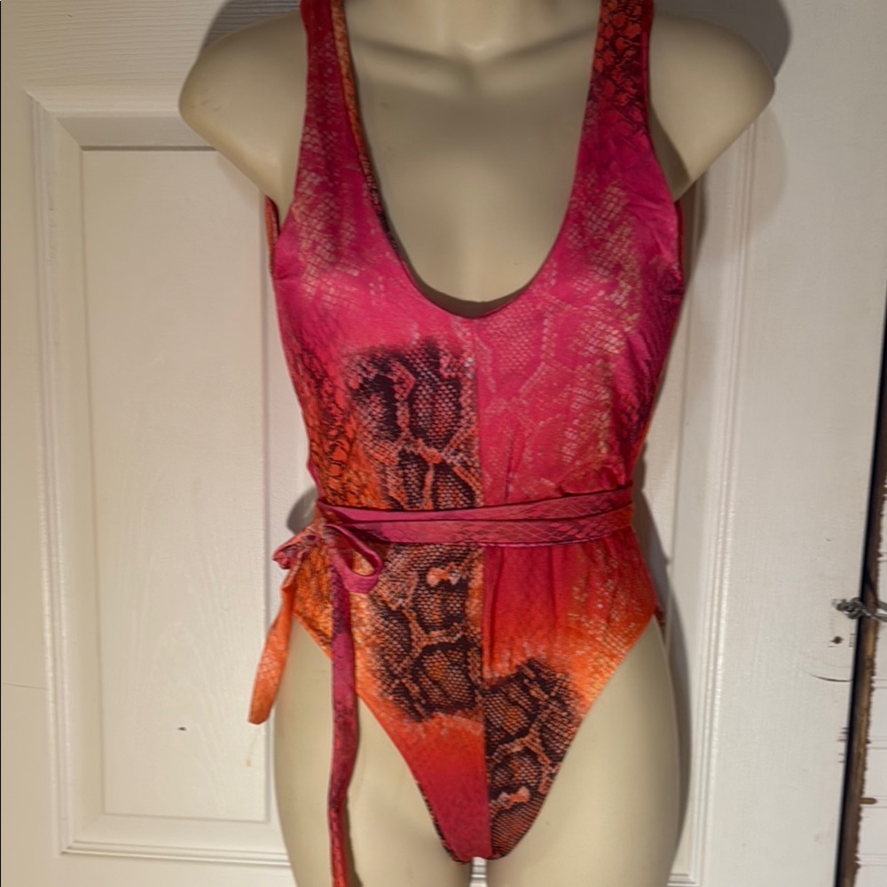 PrettyLittleThing Vibrant Snakeskin Swimsuit